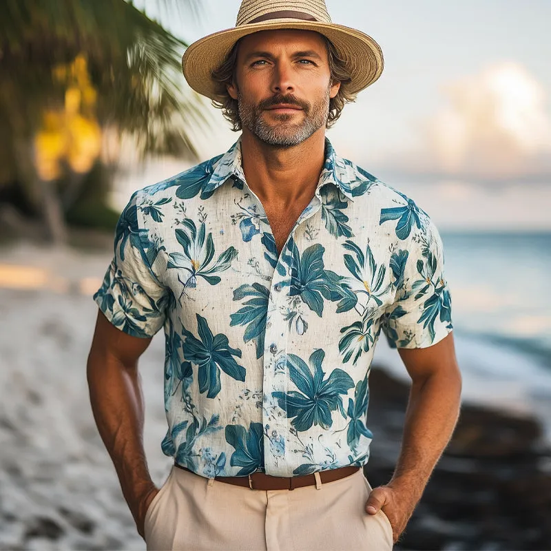 Men's Summer Casual Vacation Beach Print Short-Sleeved Shirt MTA2682E5U sold by Manly product image thumbnail 3
