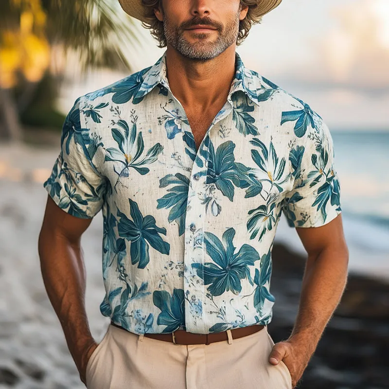 Men's Summer Casual Vacation Beach Print Short-Sleeved Shirt MTA2682E5U sold by Manly product image thumbnail 2