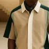 Men's Summer Fashion Color Matching Casual Short-Sleeved Shirt MTA2758E5U sold by Manly