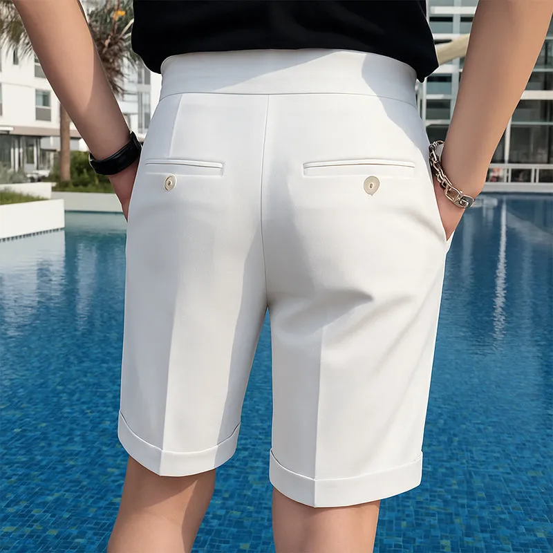 Men's Summer Basic Solid Color Business Shorts MTA2752E5U sold by Manly product image thumbnail 4