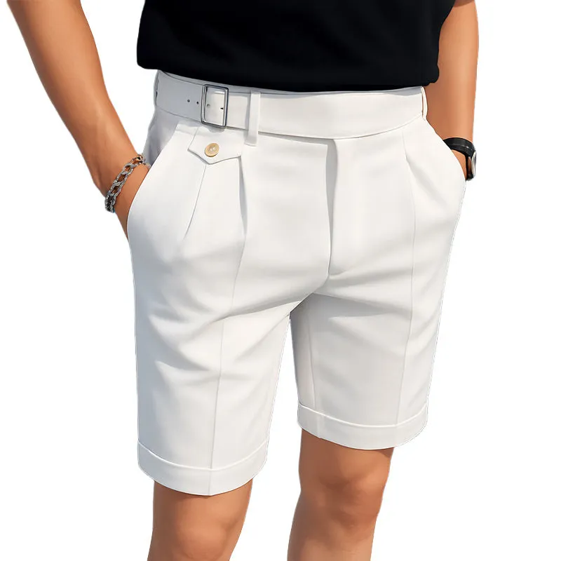 Men's Summer Basic Solid Color Business Shorts MTA2752E5U sold by Manly
