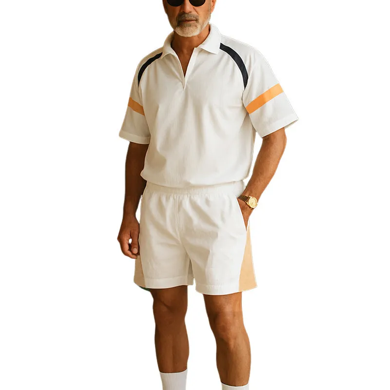 Men's Summer Fashion Lapel T-shirt Shorts Sports Set MTA2727E5U sold by Manly product image thumbnail 3