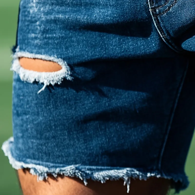 Men's Summer Fashion Washed Ripped Denim Shorts MTA2672E1P sold by Manly product image thumbnail 3