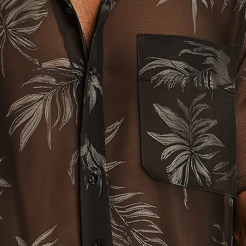 Men's Summer Cool Breathable Printed Organza Short Sleeve Shirt MTA2794E1P sold by Manly product image thumbnail 3