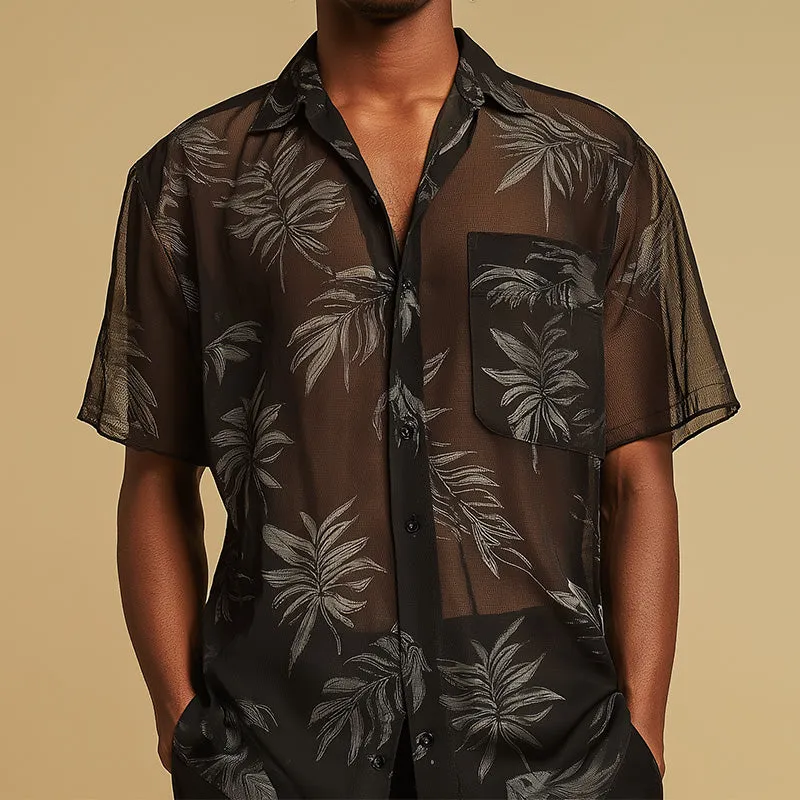 Men's Summer Cool Breathable Printed Organza Short Sleeve Shirt MTA2794E1P sold by Manly product image thumbnail 2