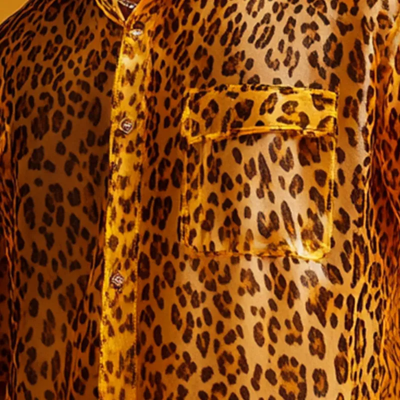 Men's Summer Cool Breathable Leopard Print Organza Short Sleeve Shirt MTA2770E8P sold by Manly product image thumbnail 3