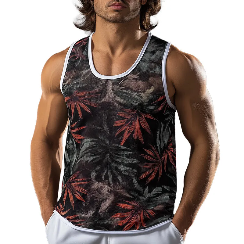 Men's Summer Lightweight Fashion Printed Cotton Blended Sports Tank Top MTA2701E8P sold by Manly