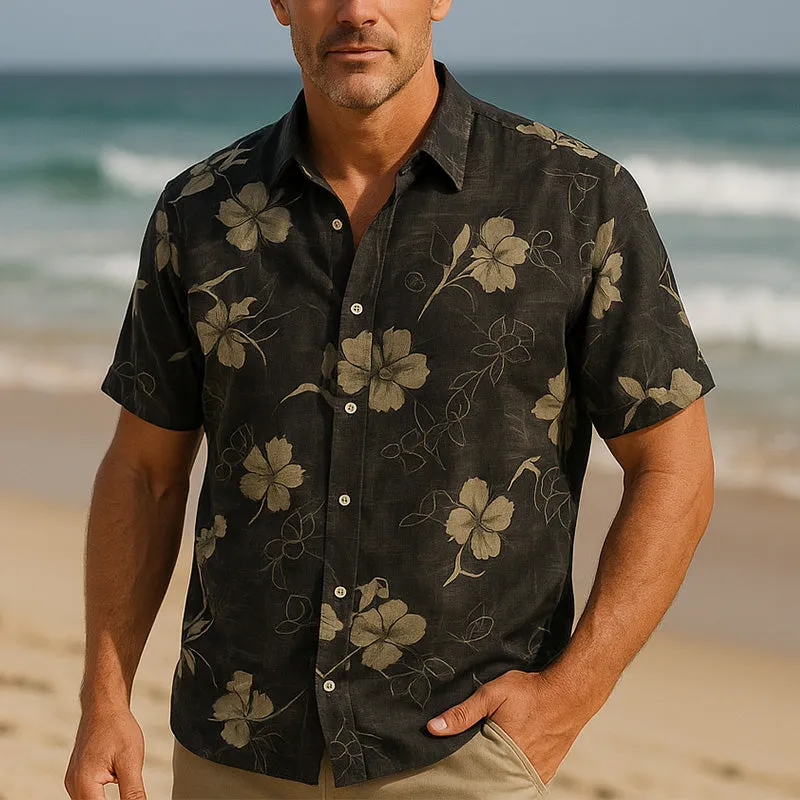 Men's Summer Lightweight Fashion Printed Linen Short Sleeve Shirt MTA2705E5P sold by Manly product image thumbnail 2