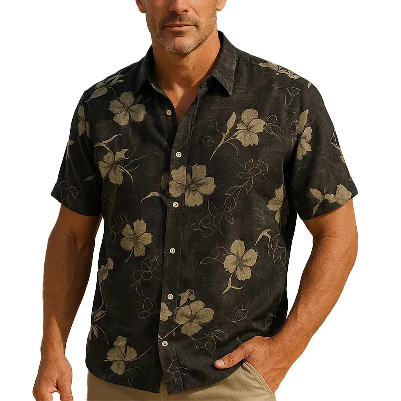 Men's Summer Lightweight Fashion Printed Linen Short Sleeve Shirt MTA2705E5P sold by Manly