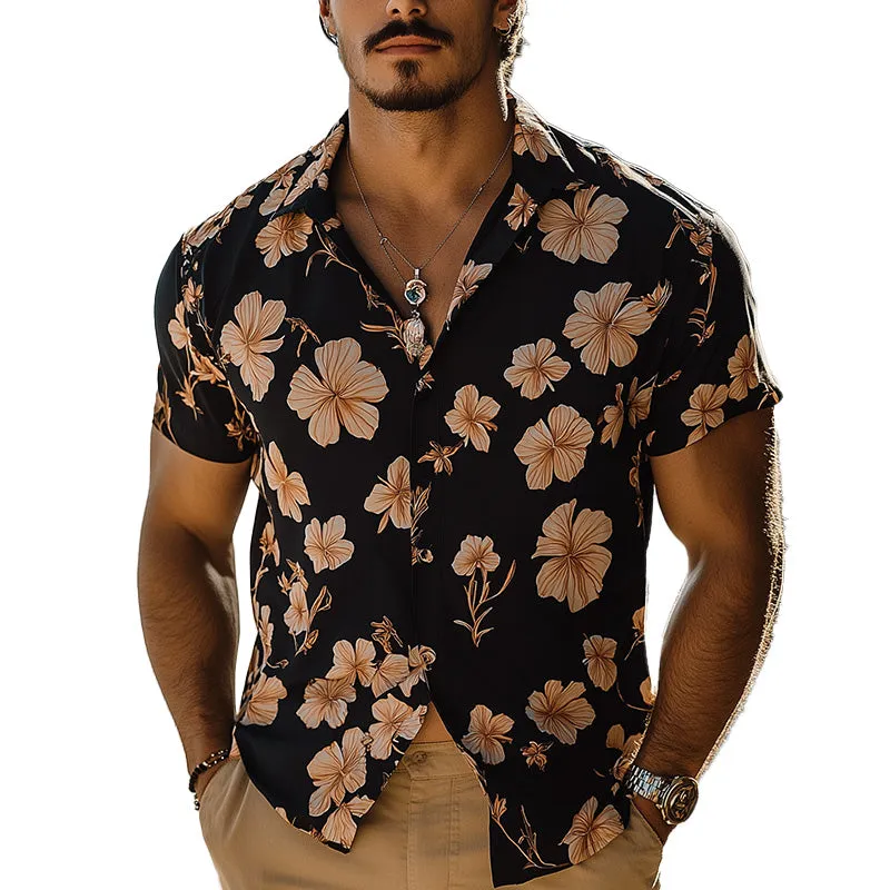 Men's Summer Light Breathable Fashion Printed Linen Short-Sleeved Shirt MTA2747E7P sold by Manly