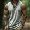 Men's Retro Casual Sports Hooded Tank Top MTA2167E6TO sold by Manly