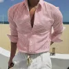 Men's Casual Striped Cotton Long Sleeve Lapel Shirt MTA2654E3X sold by Manly