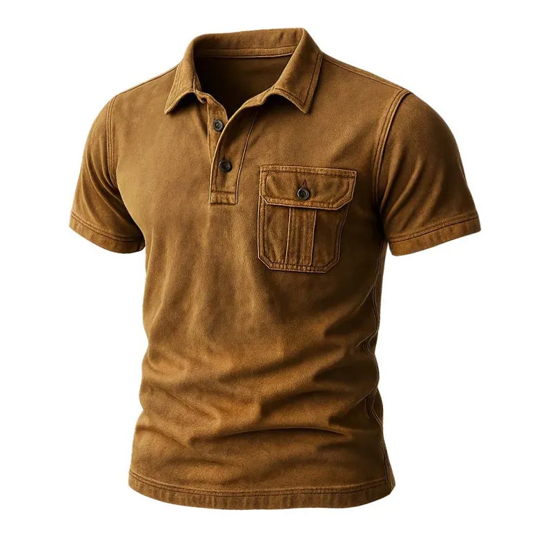 Men's Casual Cotton Pocket Short Sleeve POLO Shirt MTA2603E6X sold by Manly product image thumbnail 2