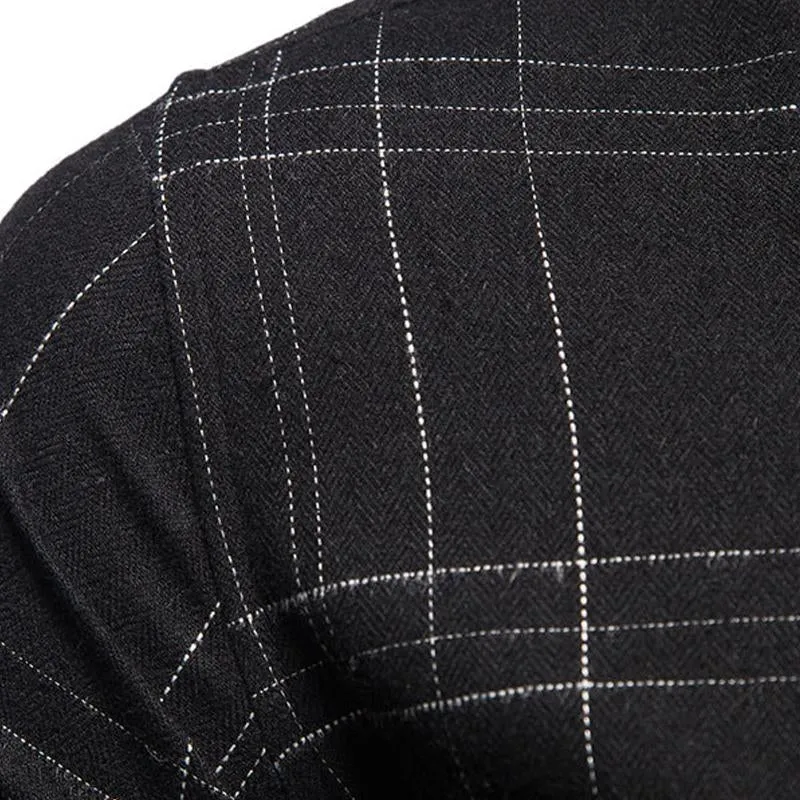 Men's Plaid Long Sleeve Shirt Simple Lapel Shirt 77199736X sold by Manly product image thumbnail 5