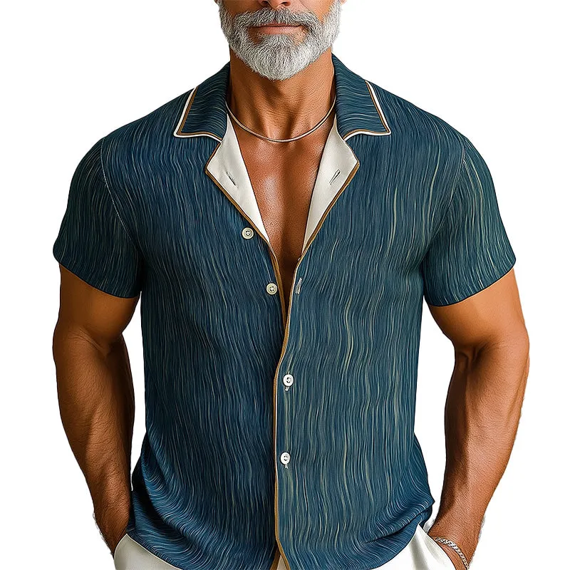 Men's Summer Cotton Blend Printed Short Sleeve Shirt MTA2990E6P sold by Manly