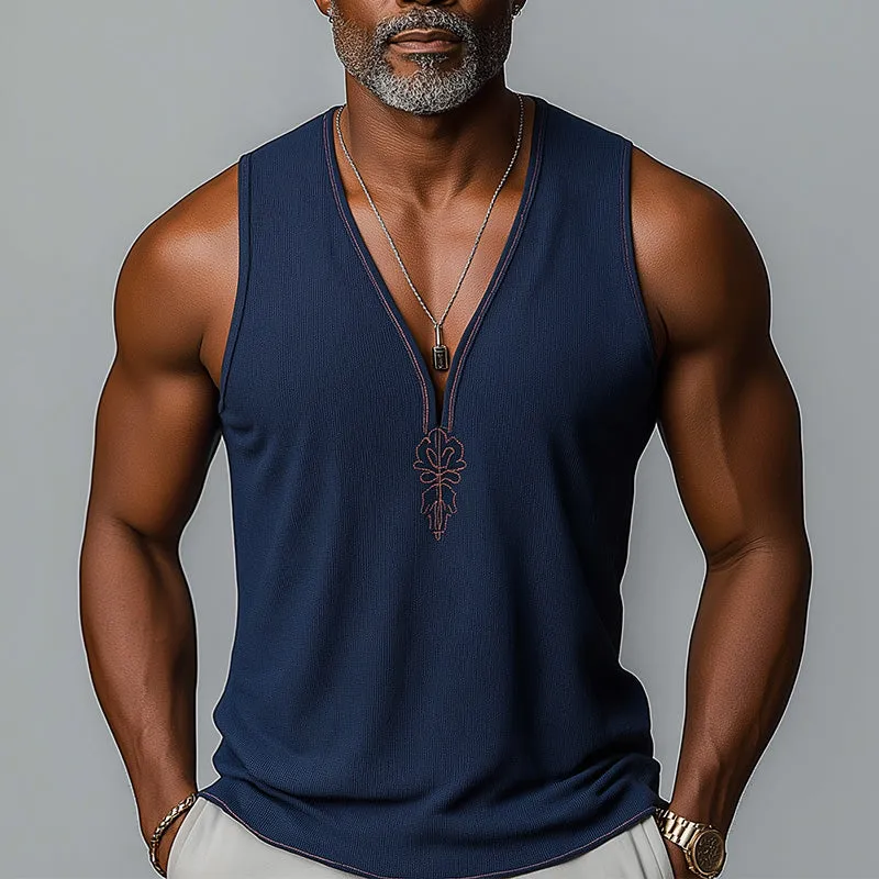 Men's Summer Fashion Embroidery Knitted Tank Top MTA2970E3P sold by Manly product image thumbnail 2