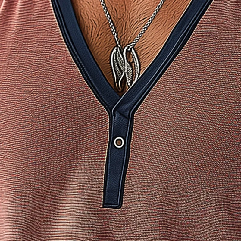 Men's Summer Contrast Color Linen Tank Top MTA2999E3P sold by Manly product image thumbnail 3