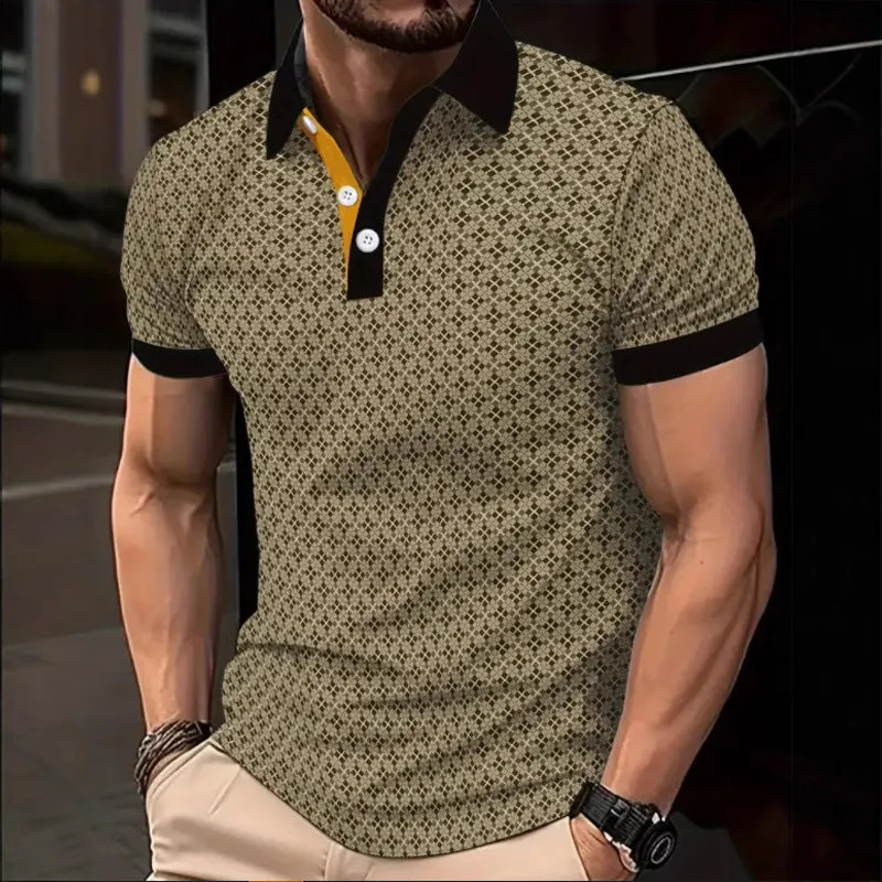 Men's Summer Business Print Three-Button POLO T-Shirt MTA2997E1U sold by Manly product image thumbnail 2