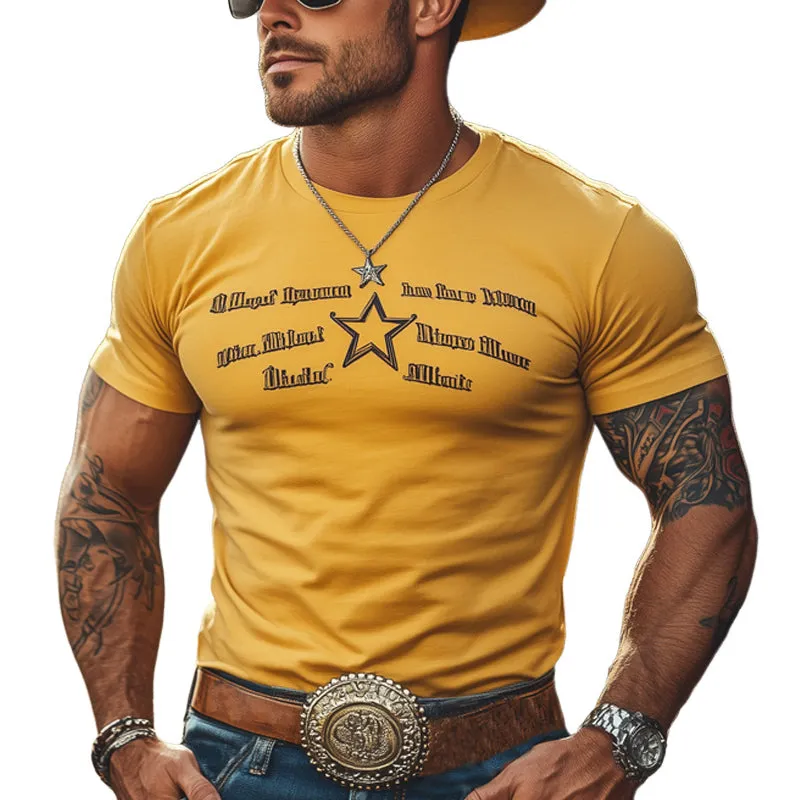 Men's Summer Comfortable Embroidered Round Neck Short Sleeve T-Shirt MTA2948E3U sold by Manly