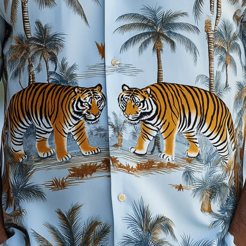 Men's Summer Fashion Printed Satin Short Sleeve Shirt MTA2855E9P sold by Manly product image thumbnail 3