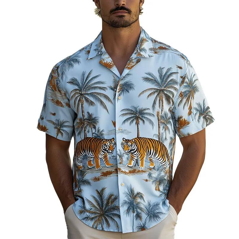 Men's Summer Fashion Printed Satin Short Sleeve Shirt MTA2855E9P sold by Manly