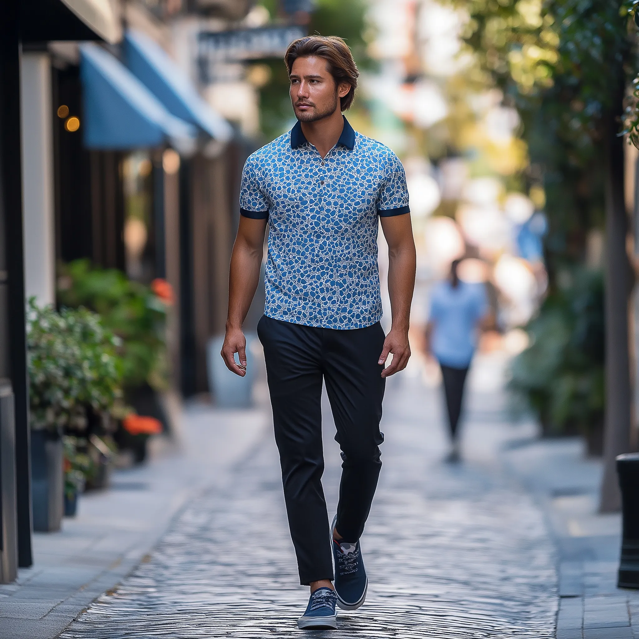 Men's Summer Fashion Printed Blended Short Sleeve Polo Shirt MTA2810E3P sold by Manly product image thumbnail 4