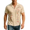 Men's Summer Casual Linen Printed Short Sleeve Shirt MTA2865E8P sold by Manly