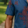 Men's Summer Ethnic Linen Embroidered Short Sleeve Shirt MTA2861E3P sold by Manly
