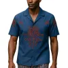 Men's Summer Ethnic Linen Embroidered Short Sleeve Shirt MTA2861E3P sold by Manly