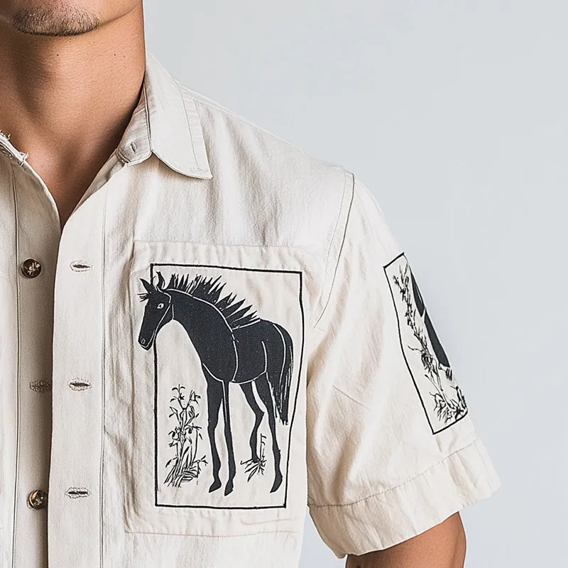 Men's Summer Fashion Printed Thin Denim Short Sleeve Shirt MTA2819E0P sold by Manly product image thumbnail 4