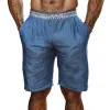 Men's Summer Classic Casual Cotton And Linen Waist Printed Elastic Waist Shorts MTA3007E8K sold by Manly