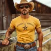 Men's Summer Embroidered Round Neck Cotton Short Sleeve T-Shirt MTA2968E5U sold by Manly