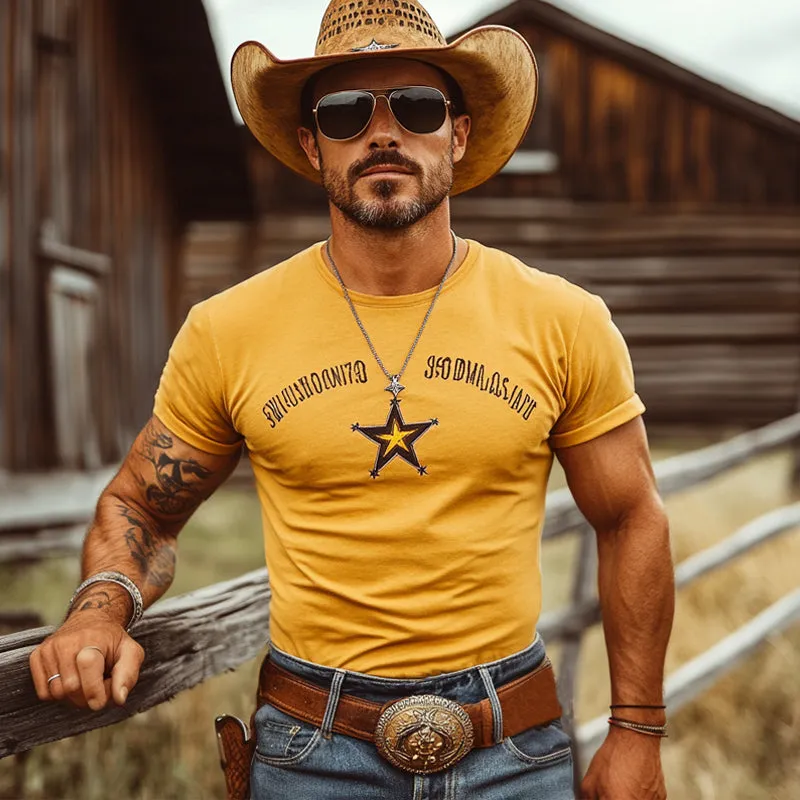 Men's Summer Embroidered Round Neck Cotton Short Sleeve T-Shirt MTA2968E5U sold by Manly product image thumbnail 3