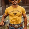 Men's Summer Embroidered Round Neck Cotton Short Sleeve T-Shirt MTA2968E5U sold by Manly