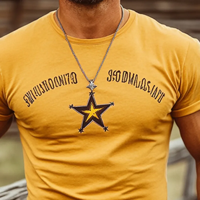 Men's Summer Embroidered Round Neck Cotton Short Sleeve T-Shirt MTA2968E5U sold by Manly product image thumbnail 4