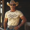 Men's Summer Printed Round Neck Cotton Short Sleeve T-Shirt MTA2972E2U sold by Manly