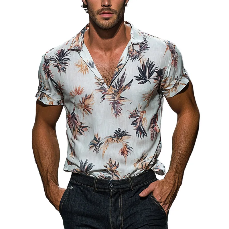 Men's Holiday Print Pullover Lapel Short Sleeve POLO Shirt MTA3074E1X sold by Manly