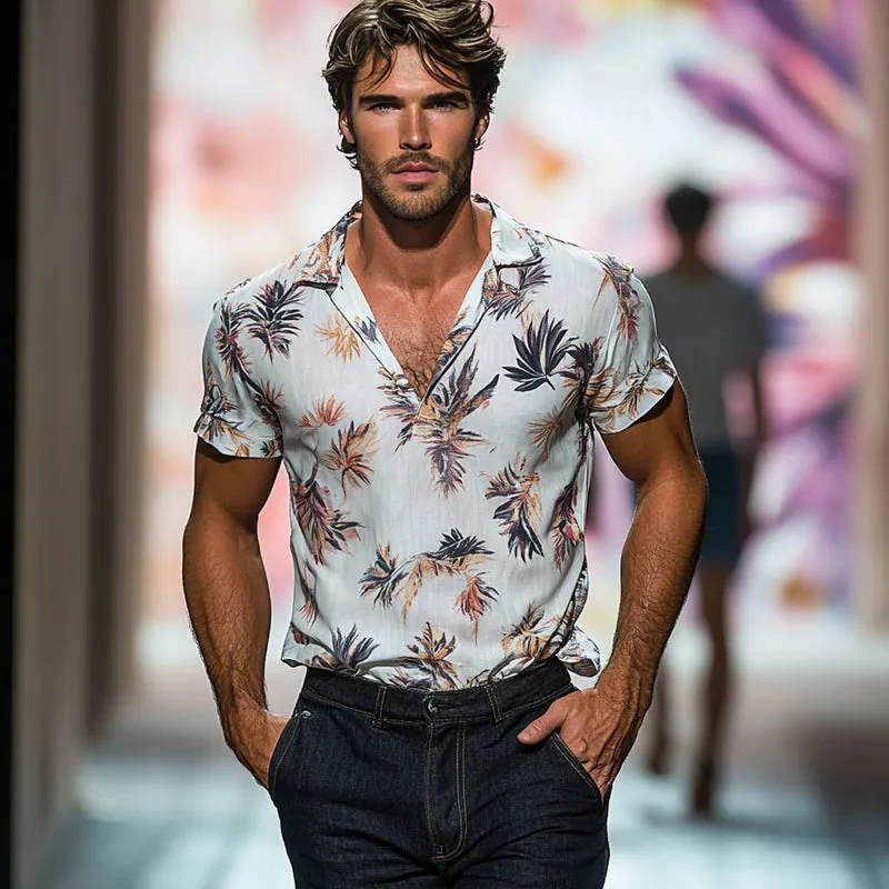 Men's Holiday Print Pullover Lapel Short Sleeve POLO Shirt MTA3074E1X sold by Manly product image thumbnail 3