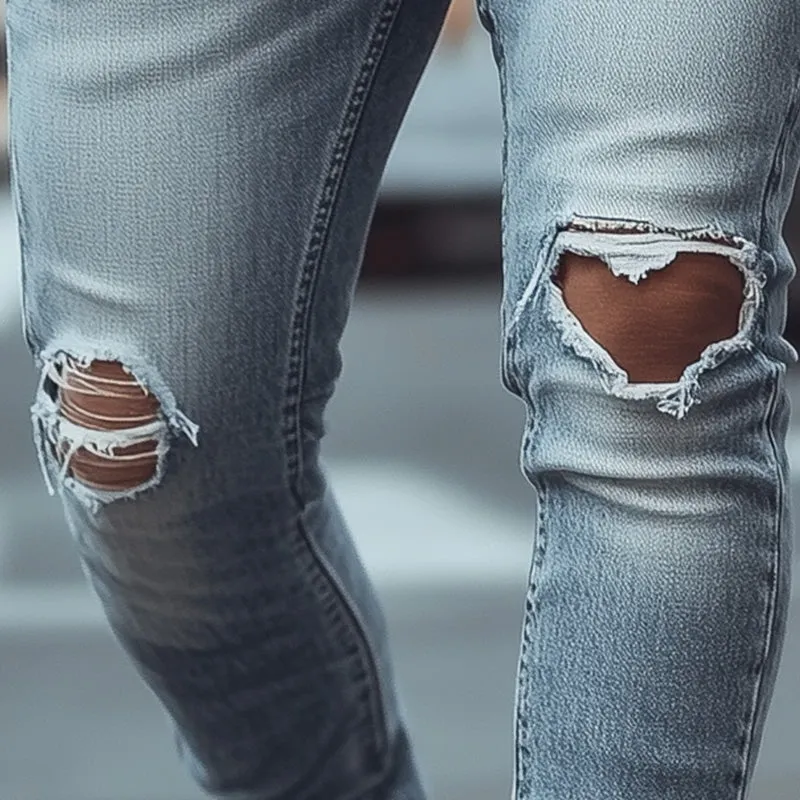 Men's Summer Fashion Slim Fit Ripped Jeans MTA3091E2P sold by Manly product image thumbnail 3