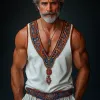Men's Summer Fashion Knitted Embroidery Tank Top MTA0337F0P sold by Manly