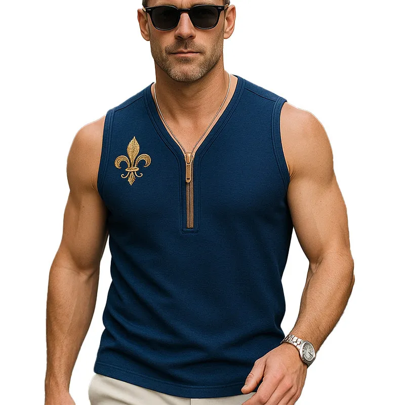 Men's Summer Light Business Embroidery Knitted Tank Top MTA0351F6P sold by Manly