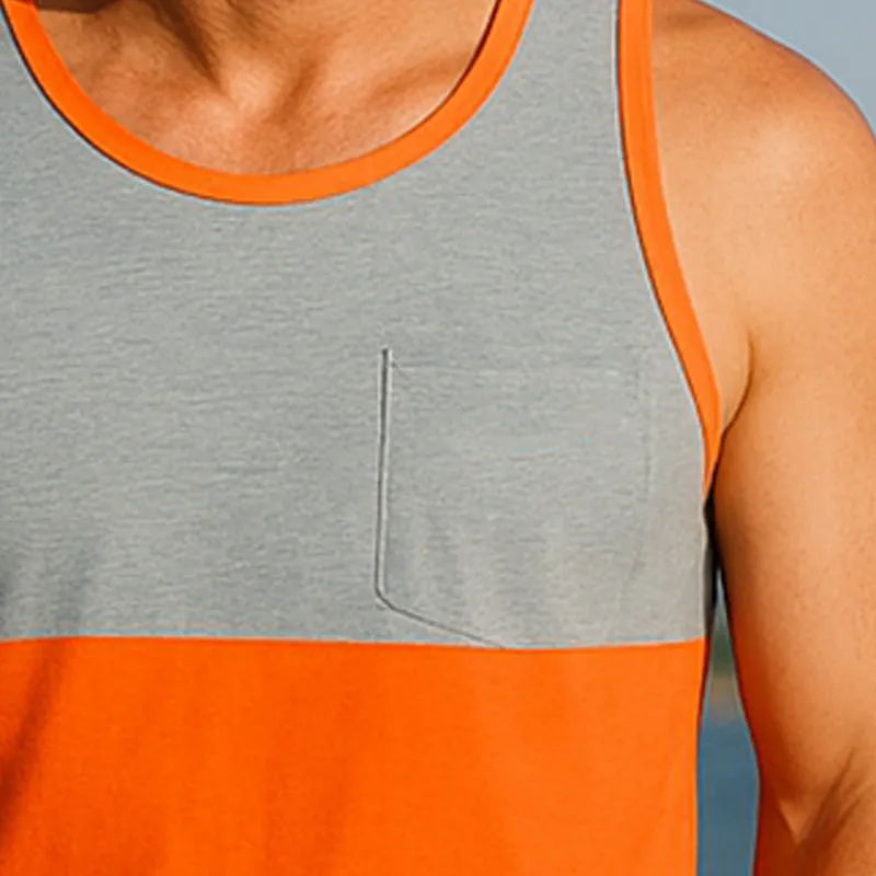 Men's Summer Outdoor Sports Splicing Cotton Tank Top MTA0342F3P sold by Manly product image thumbnail 3