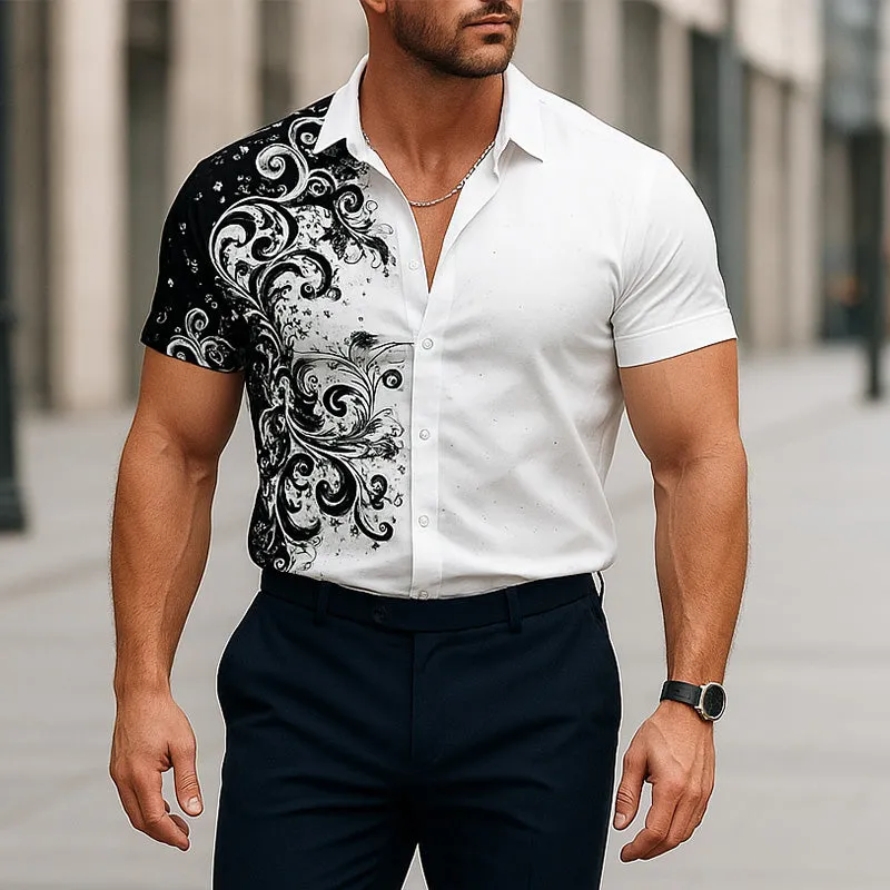 Men's Summer Fashion Printed Cotton Short Sleeve Shirt MTA0361F3P sold by Manly product image thumbnail 2