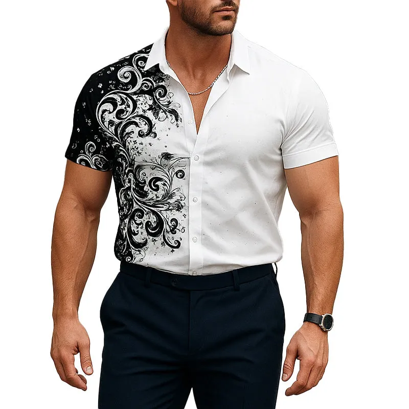 Men's Summer Fashion Printed Cotton Short Sleeve Shirt MTA0361F3P sold by Manly