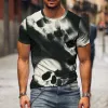 Men's Casual Skull Vertigo Round Neck Short Sleeve T-Shirt 46159715TO sold by Manly