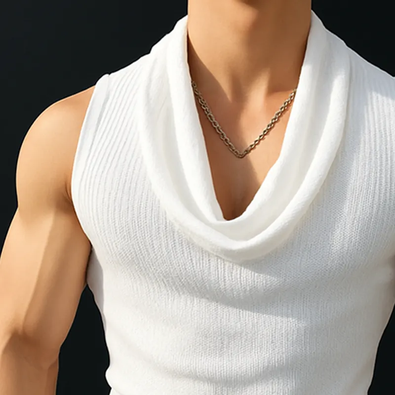 Men's Summer Fashion Stacked Neck Knitted Tank Top MTA0490F4U sold by Manly product image thumbnail 4