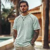 Men's Solid Waffle Round Neck Short Sleeve Casual T-shirt MTA0419F1Z sold by Manly