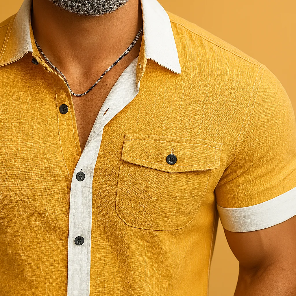 Men's Summer Light Linen Short Sleeve Shirt MTA0456F1P sold by Manly product image thumbnail 3