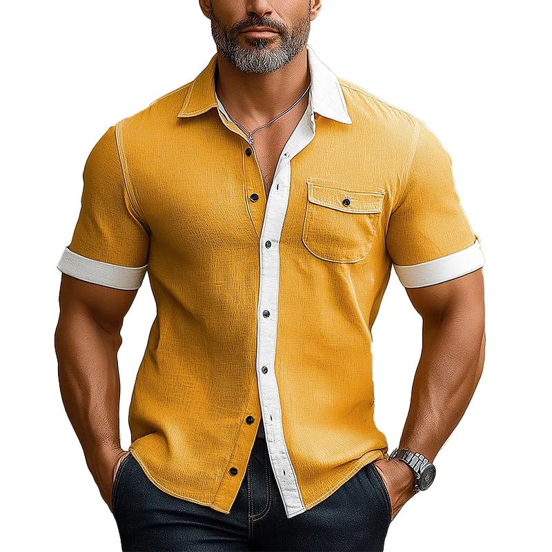 Men's Summer Light Linen Short Sleeve Shirt MTA0456F1P sold by Manly