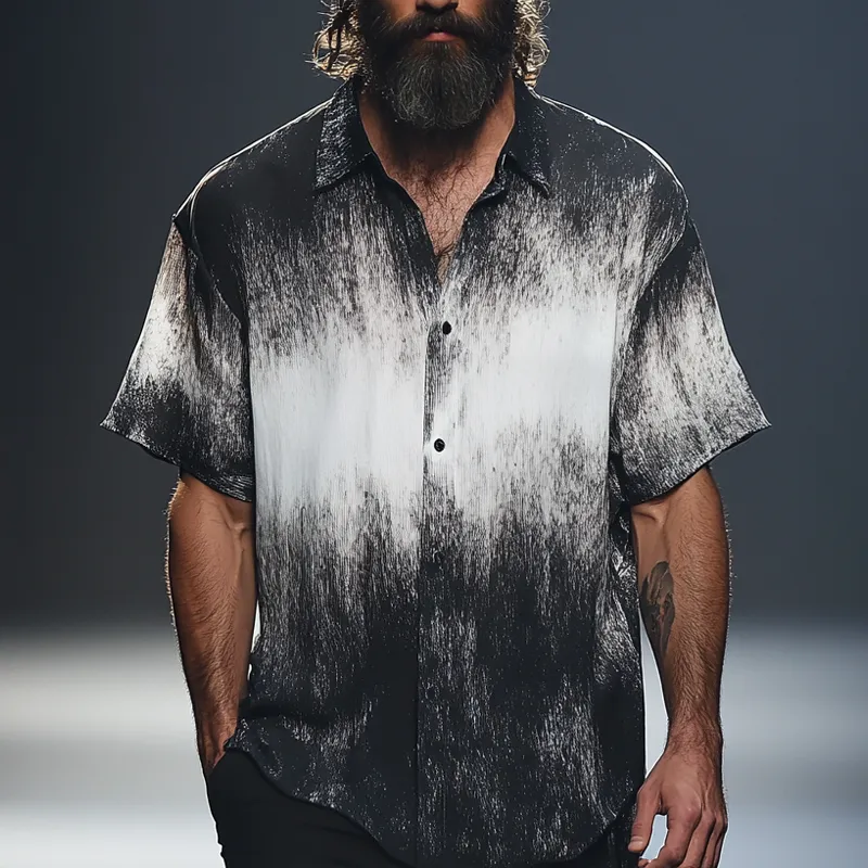 Men's Casual Gradient Print Short Sleeve Shirt MTA0614F9X sold by Manly product image thumbnail 2